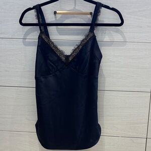 Diane Von Furstenberg Navy Camisole with black Lace Trim
